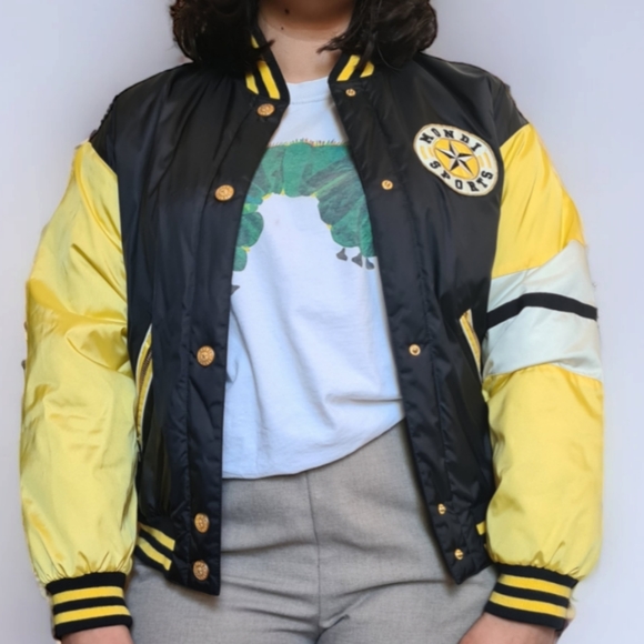 Vintage Mondi Sports yellow and black bomber jacket size M-L. - Picture 2 of 6